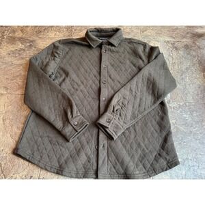 NWOT Saks Fifth‎ Avenue Mens XL Quilted Button Down Jacket Olive Green